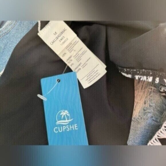 New Cupshe Embroidered Padded Cup Bikini Set Boho Beachy Feminine High Cut - Picture 7 of 11